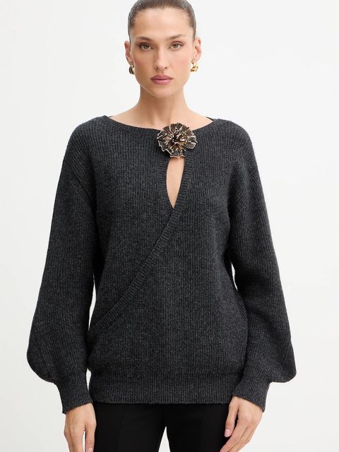 Simona Corsellini sweter z dodatkiem wełny damski kolor szary lekki A25CPMGG0401 - zdjęcie produktu nr 1