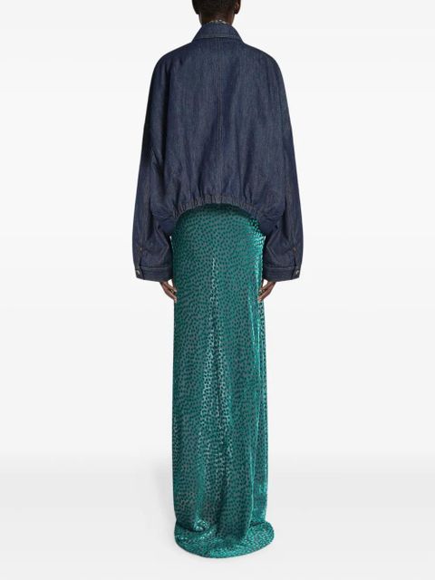 DRIES VAN NOTEN draped specked skirt - Green