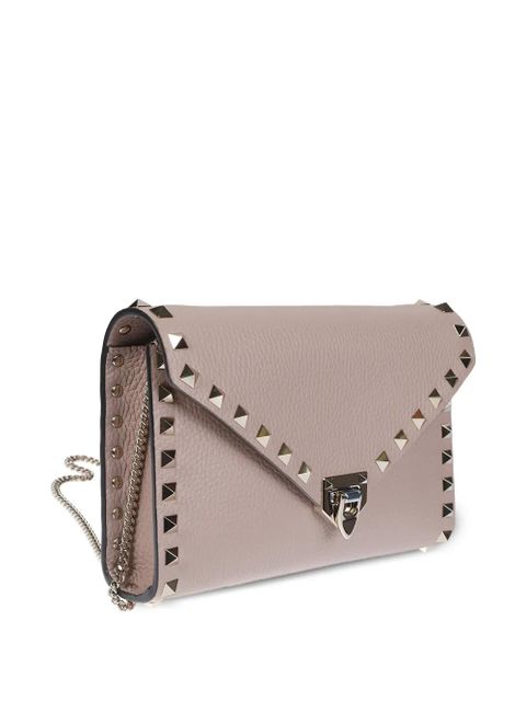 Valentino Garavani Rockstud leather clutch bag - Pink