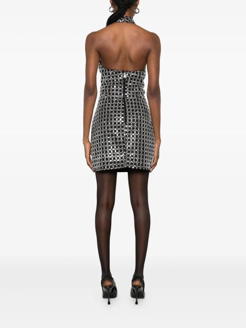 ROTATE BIRGER CHRISTENSEN halterneck metallic-embellished dress - Black