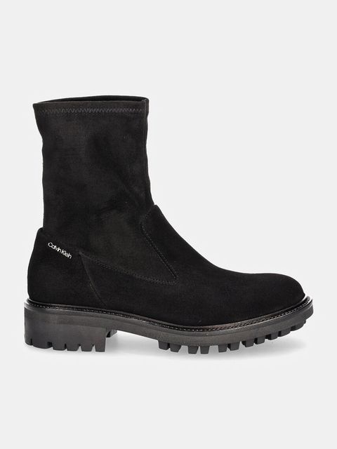 Calvin Klein botki zamszowe FLAT SOCK BOOT SUE MIX - zdjęcie produktu nr 2