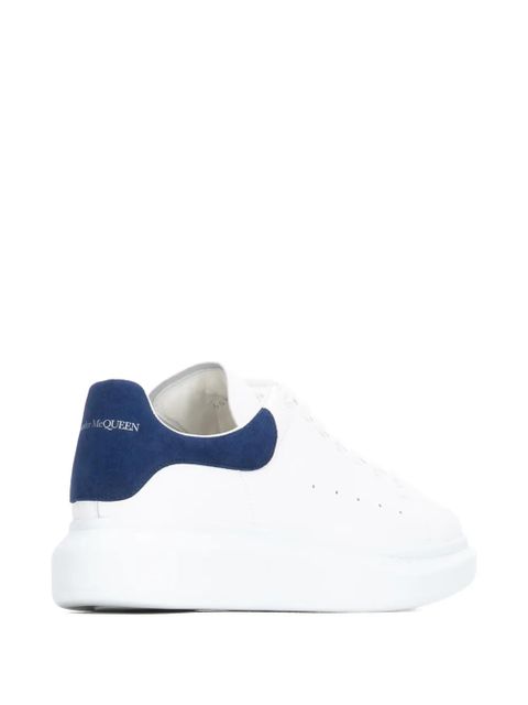 Alexander McQueen blue-detail leather sneakers - White