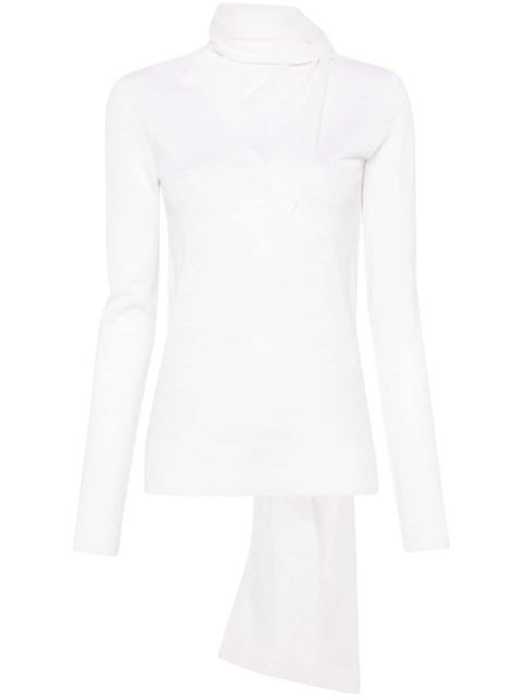 TOTEME draped-scarf sweater - White - zdjęcie produktu nr 1