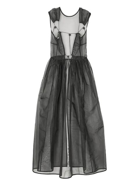 Cecilie Bahnsen Camillia see-through midi dress - Black