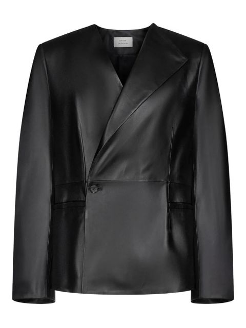 LouLou de Saison Paoli asymmetric lapel leather jacket - Black - zdjęcie produktu nr 1