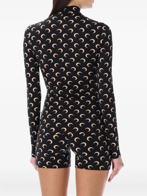 Marine Serre moon-print long-sleeve top - Black