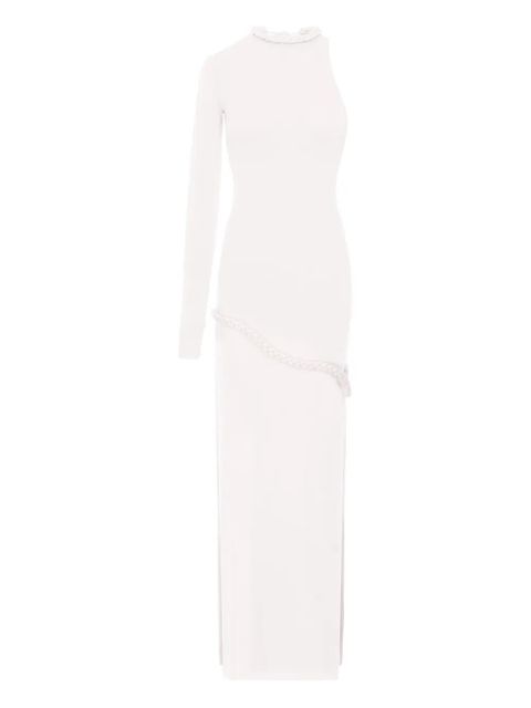 MANURÍ Candy one-sleeve braided-detail maxi dress - White - zdjęcie produktu nr 1