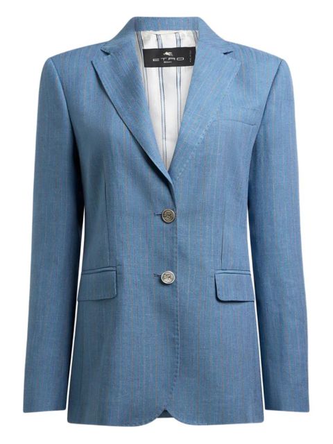 ETRO Pegaso-buttons striped single-breasted blazer - Blue - zdjęcie produktu nr 1
