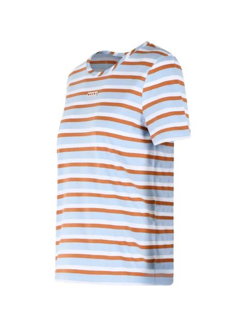 Marni striped logo T-shirt - Blue