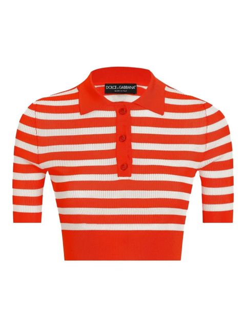 Dolce & Gabbana striped polo top - White - zdjęcie produktu nr 1