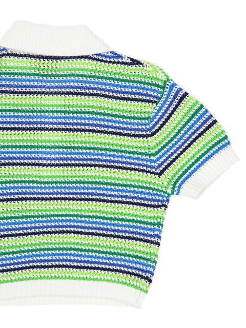 Casablanca striped button-up polo shirt - Green