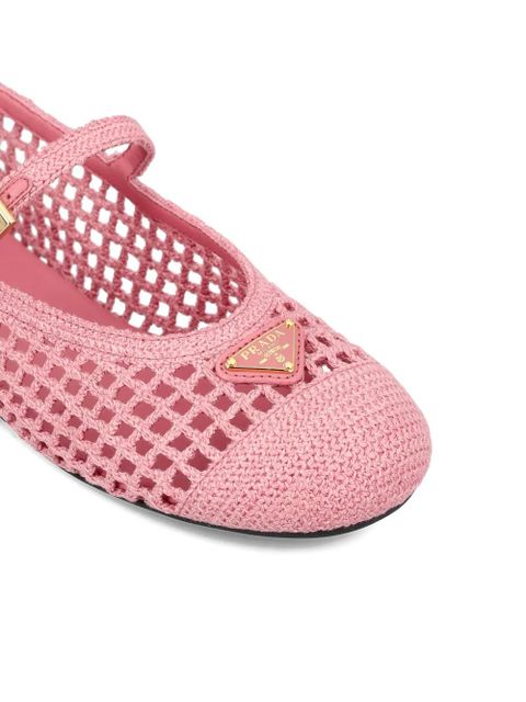 Prada buckled-fastening ballerina shoes - Pink