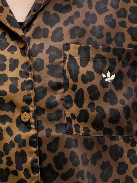 adidas Originals koszula damska kolor brązowy relaxed z kołnierzykiem klasycznym KA2678