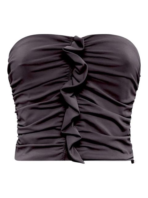 The Attico ruffled strapless top - Black - zdjęcie produktu nr 1