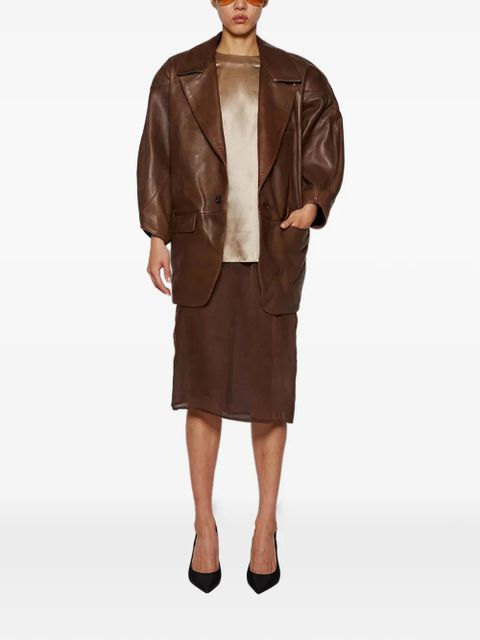 Saint Laurent sheer pocket skirt - Brown - zdjęcie produktu nr 2