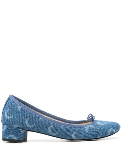 Marine Serre x Camille Repetto 30mm Moon-print pumps - Blue - zdjęcie produktu nr 1