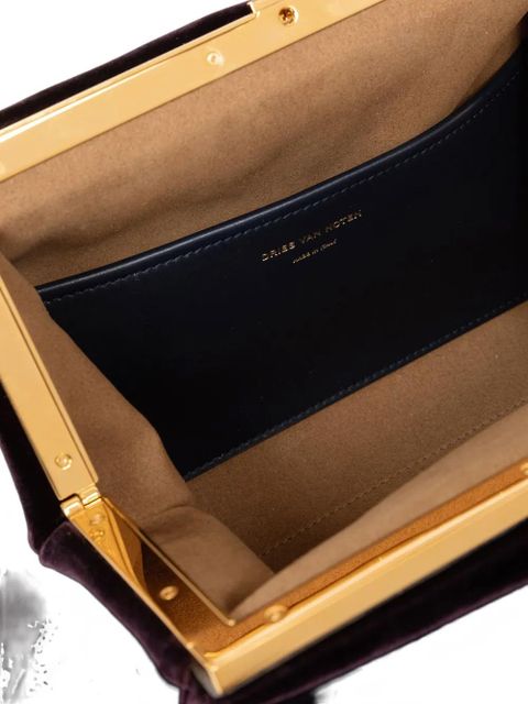 DRIES VAN NOTEN pleated velvet top-handle bag - Purple