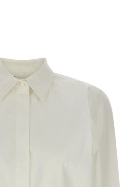 Max Mara long-sleeve logo-appliqué shirt - Neutrals