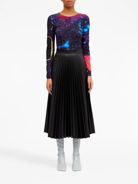 MM6 Maison Margiela pleated midi skirt - Black - zdjęcie produktu nr 2