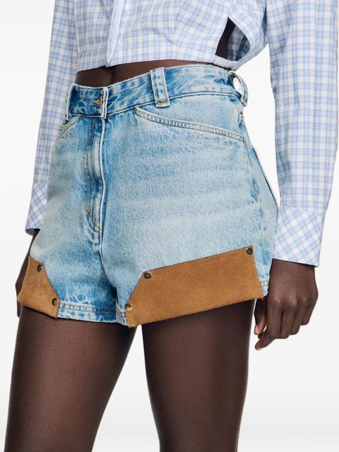 SANDRO button-detail shorts - Blue