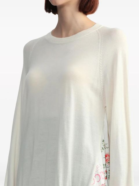 Simone Rocha panelled asymmetric lace-trim top - White - zdjęcie produktu nr 2