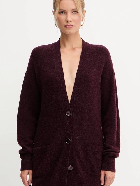 Patrizia Pepe kardigan z dodatkiem alpaki damski kolor bordowy 2K0323 K293 - zdjęcie produktu nr 2