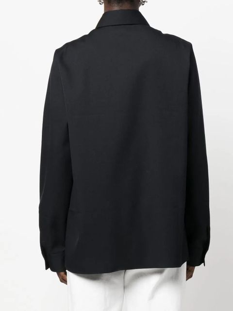 Jil Sander long-sleeve virgin-wool shirt - Blue