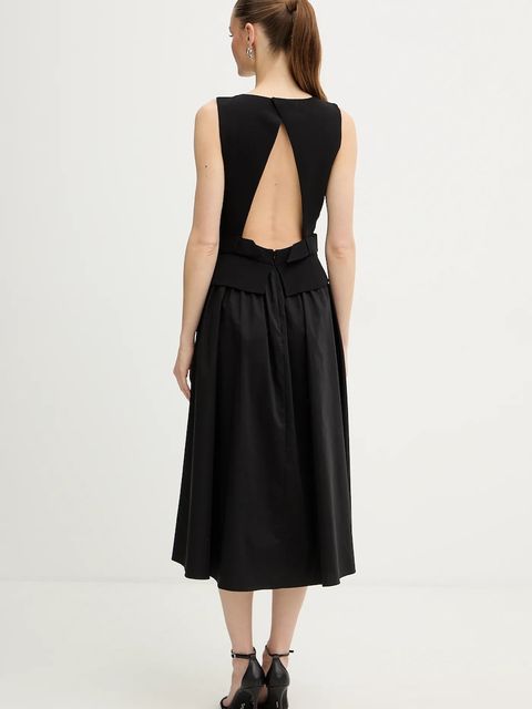 Karl Lagerfeld sukienka kolor czarny midi rozkloszowana B1W13023 - zdjęcie produktu nr 2