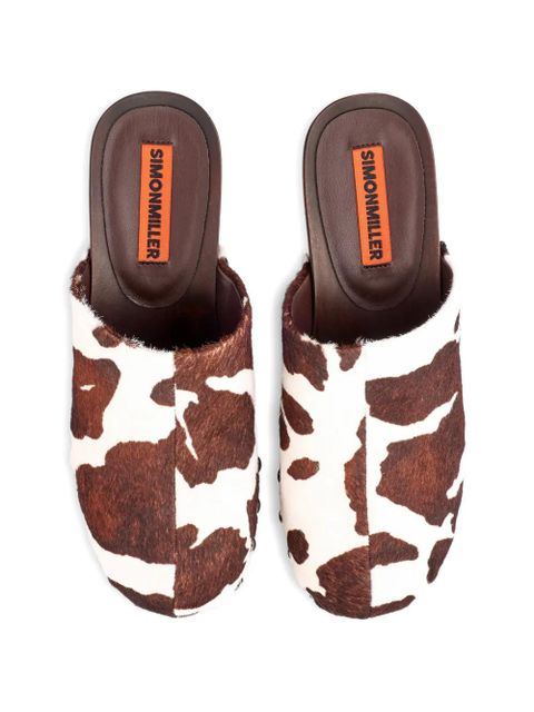 Simon Miller Rio cow-print wood clog mules - White - zdjęcie produktu nr 2