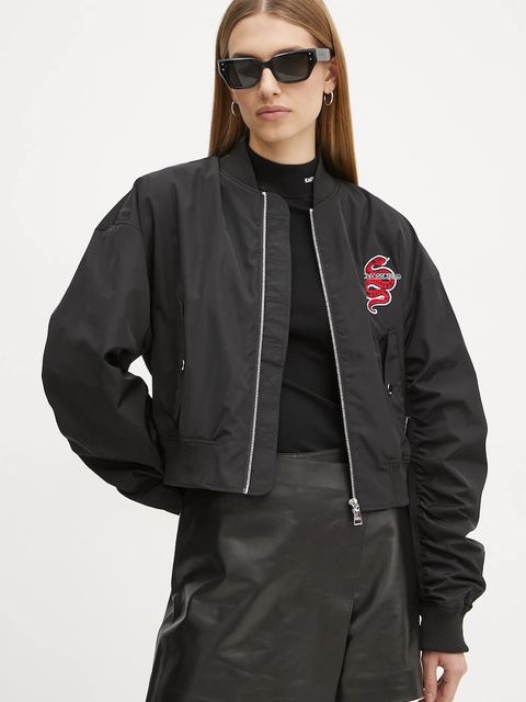 Karl Lagerfeld kurtka bomber damski kolor czarny przejściowa A1W14039 - zdjęcie produktu nr 1