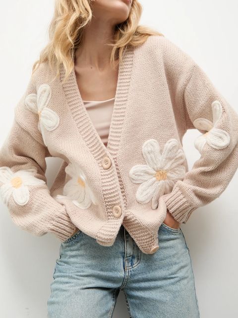 Answear.LAB kardigan z dodatkiem wełny damski kolor beżowy