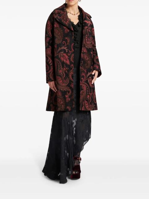 ETRO patterned-jacquard midi coat - Black - zdjęcie produktu nr 2