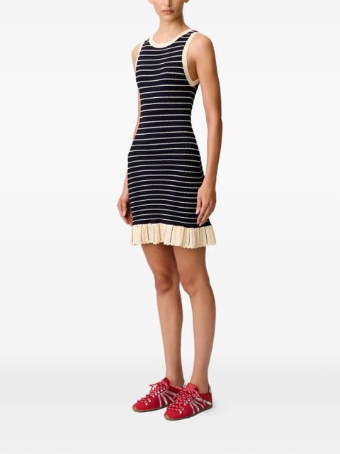 Claudie Pierlot striped trim knitted dress - Blue