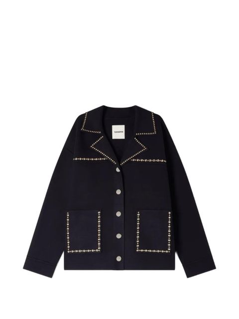 SANDRO stud-embellished cardigan - Blue - zdjęcie produktu nr 1