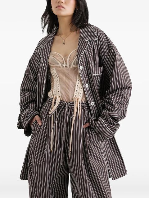 Dolce & Gabbana striped poplin vanity shirt - Brown