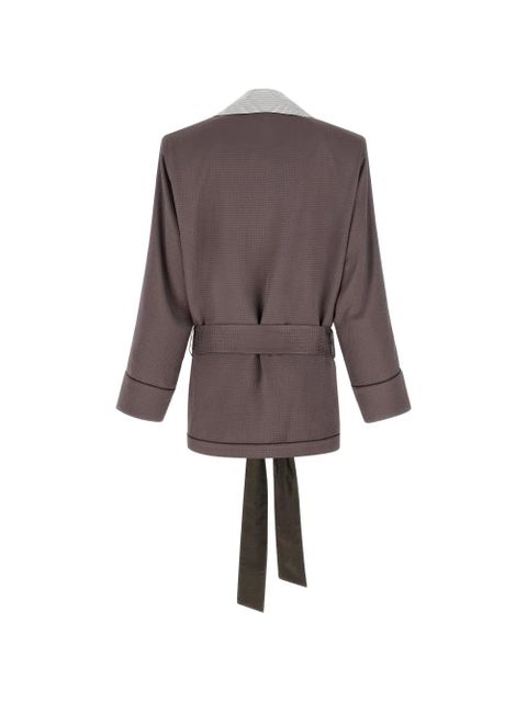 The Attico houndstooth striped blazer - Brown - zdjęcie produktu nr 2