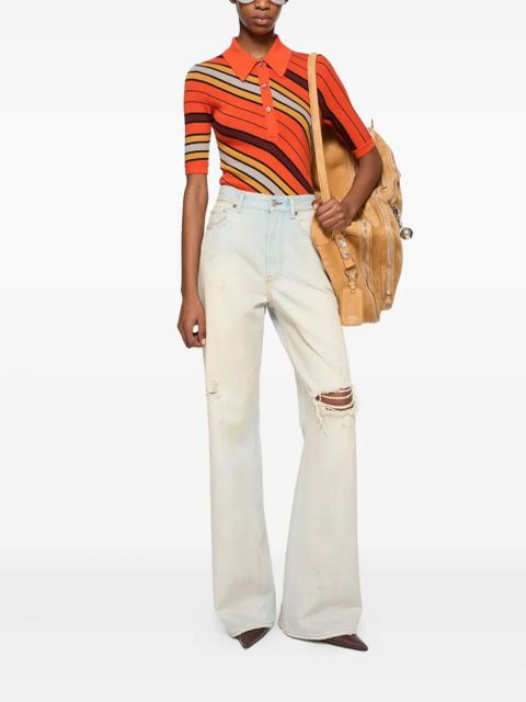 Acne Studios striped polo shirt - Orange
