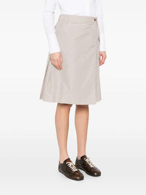 Miu Miu check-pattern midi skirt - Neutrals