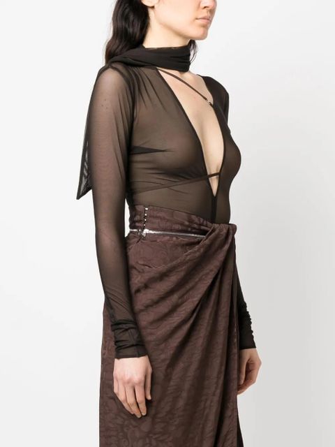 Jacquemus Le body Abanaba semi-sheer bodysuit - Brown