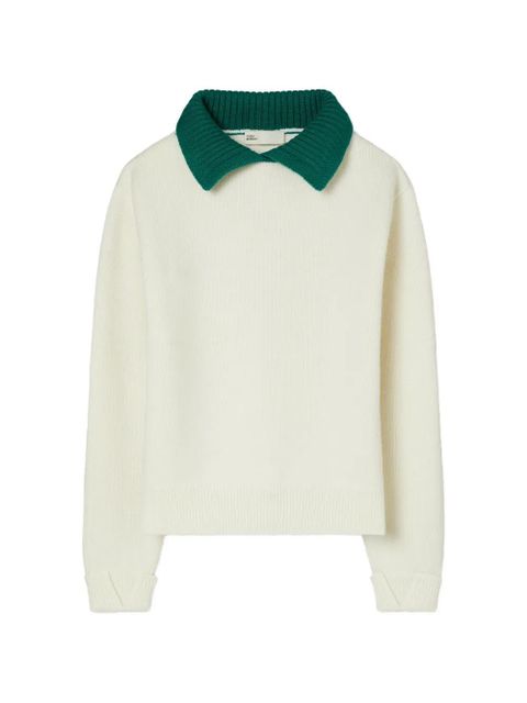 Tory Burch collared wool sweater - Neutrals - zdjęcie produktu nr 1