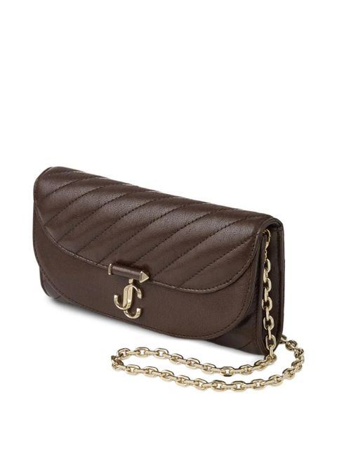 Jimmy Choo Curve quilted clutch bag - Brown