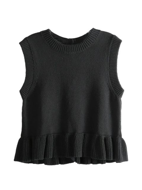 Cecilie Bahnsen ruffled sleeveless top - Black - zdjęcie produktu nr 1