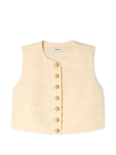 SANDRO Kinsley button waistcoat - Neutrals - zdjęcie produktu nr 1