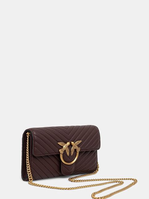 Pinko torebka skórzana kolor brązowy 100062 A0GK - zdjęcie produktu nr 2