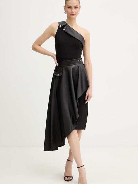 Karl Lagerfeld sukienka kolor czarny midi rozkloszowana B1W13002