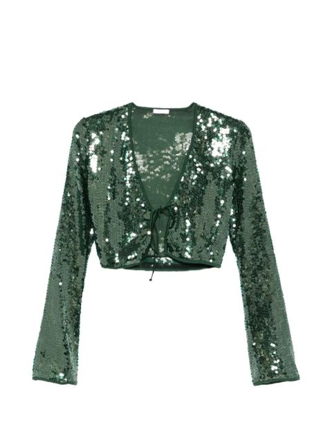 Oséree Marylin sequin tie-fastening top - Green - zdjęcie produktu nr 1