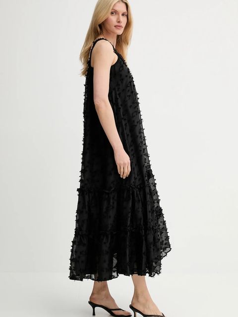 Answear.LAB sukienka kolor czarny maxi oversize - zdjęcie produktu nr 2