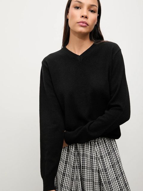 Answear.LAB sweter z wełny merino z apaszką damski kolor czarny lekki