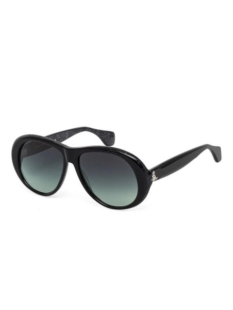Vivienne Westwood orb-embellished round-frame sunglasses - Black