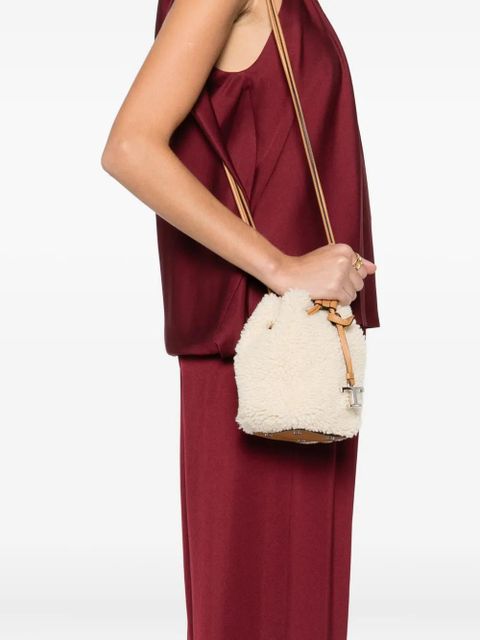 Tod's shearling bucket bag - Neutrals